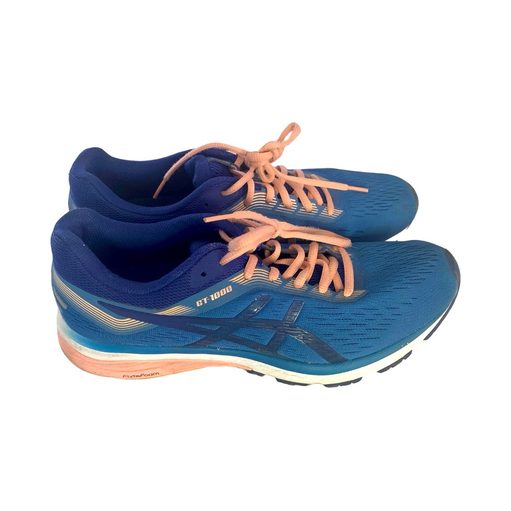 ASICS Women’s Running Shoes Navy Blue & Coral Orange Size 11 - Picture 1 of 4